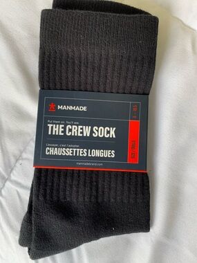 New in package MANMADE crew sock mens size 8.5-10